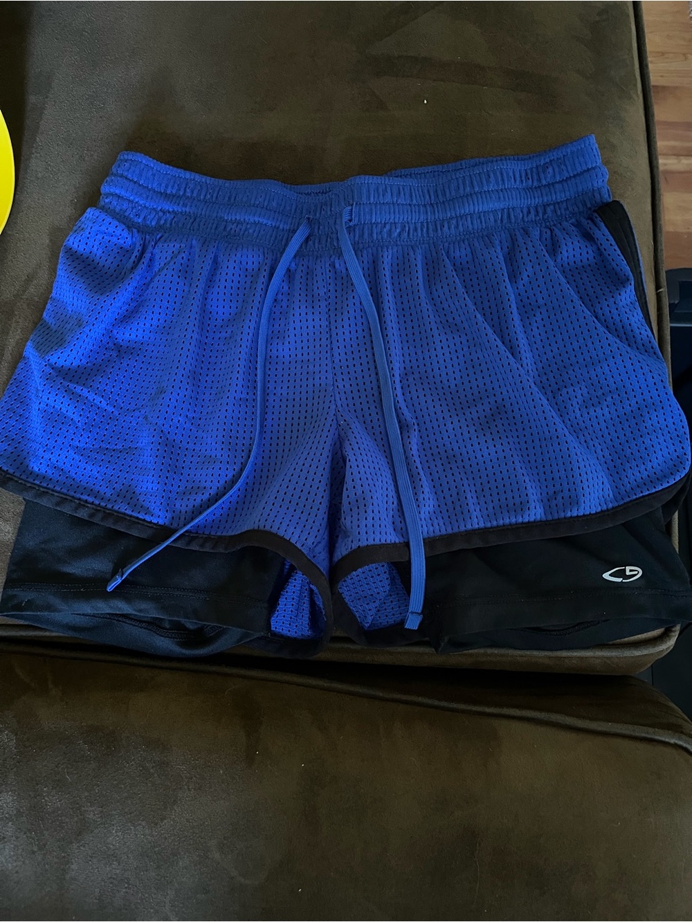 Champion Blue and Black Layered Athletic woman’s Shorts